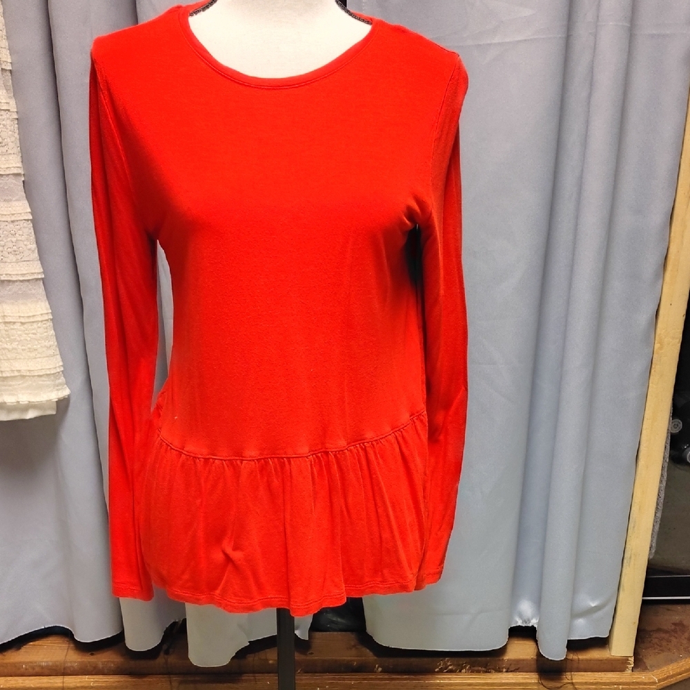 Old Navy Vibrant Red Peplum Blouse